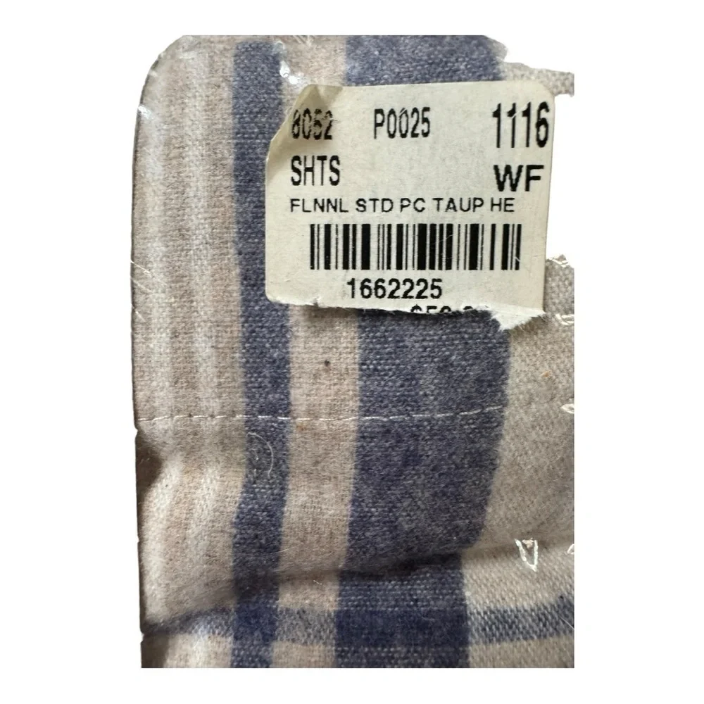 Peacock Alley Upcycled Cotton Flannel Pillowcases - STD PC Taup HE - NWT